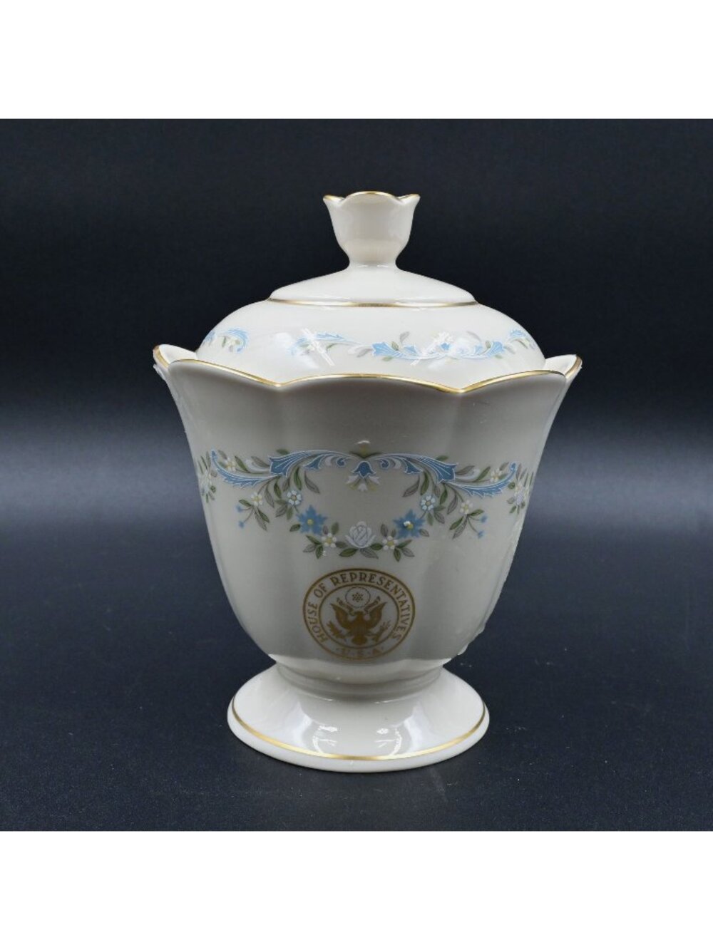 Pickard USA House of Representatives Footed Covered Bowl Candy Jar Vintage